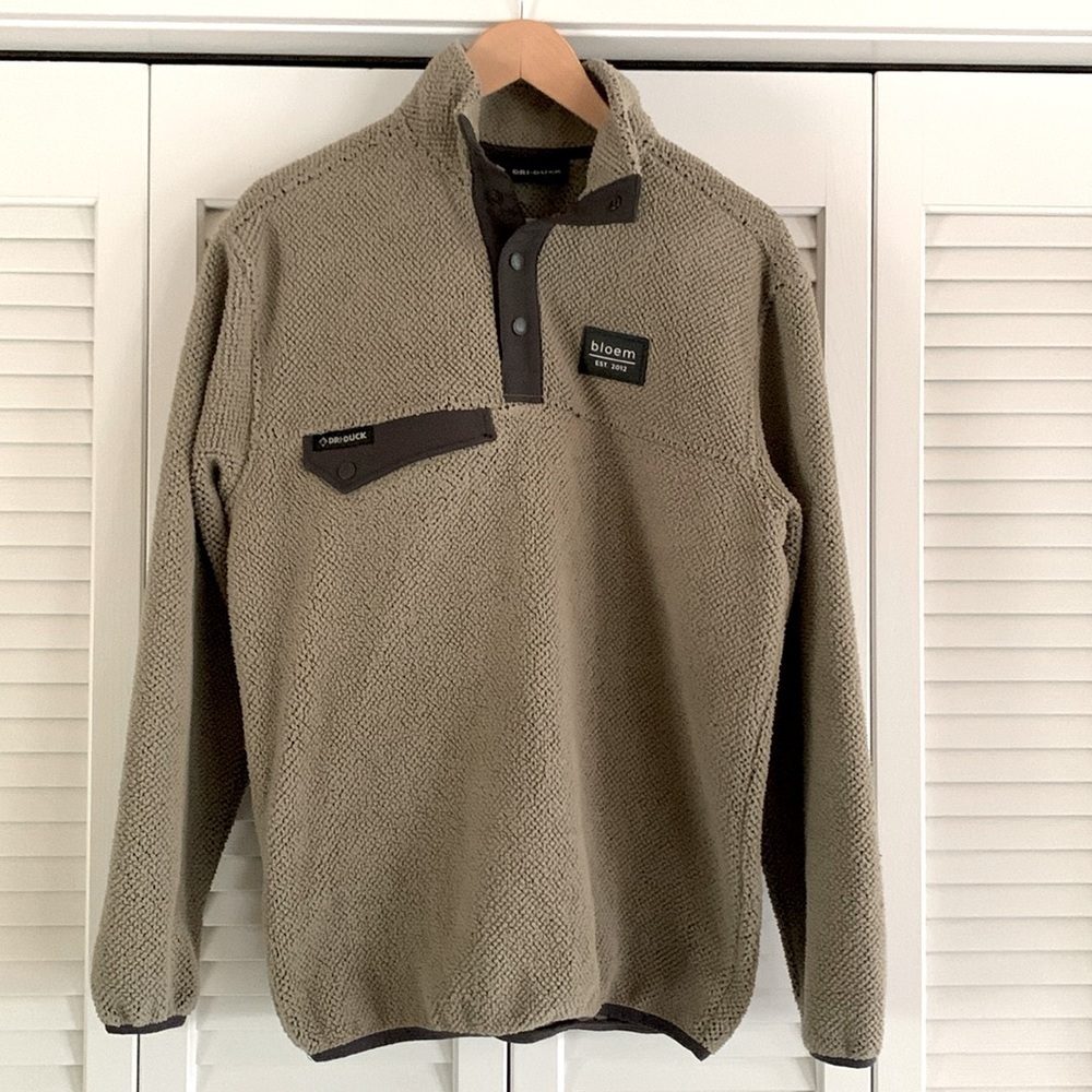 Dri-Duck Brooks Mountain Fleece with Bloem Logo Moss Taupe Men’s Size Small